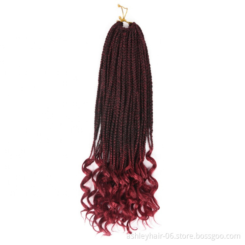 pre twisted afro twist crochet hair  box braid orginal 3s box braid with curly end  24inch